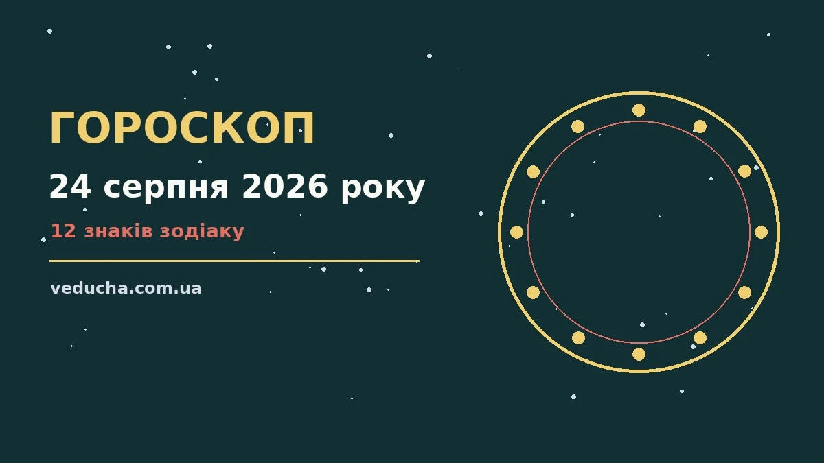 Гороскоп на 24 серпня 2026 року: робота, фінанси та особисте життя