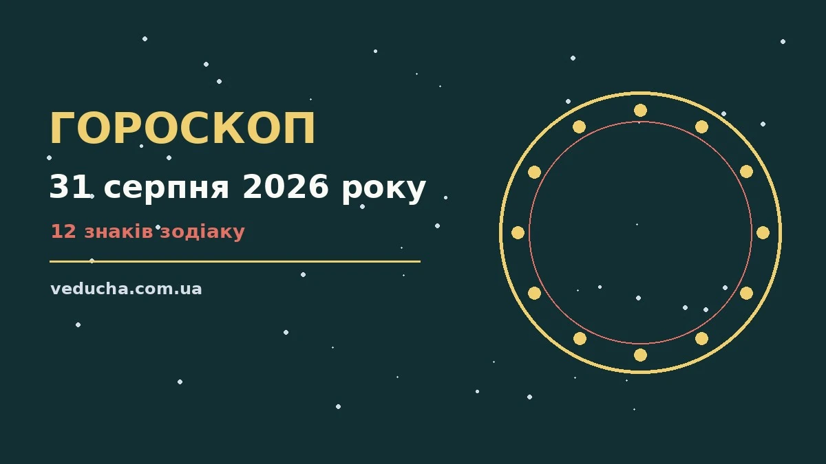Зодіакальний знак на тлі ранкового неба, гороскоп на 31 серпня 2026 року
