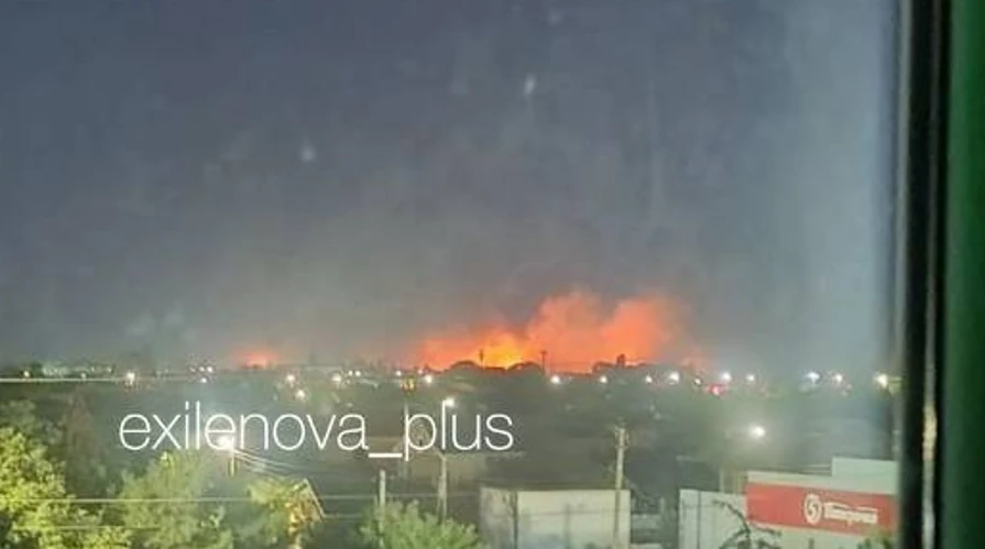 Пожежа на промисловому обʼєкті внаслідок нічного удару
